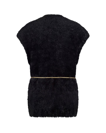 Studio Anneloes Marly fluffy waistcoat dark blue