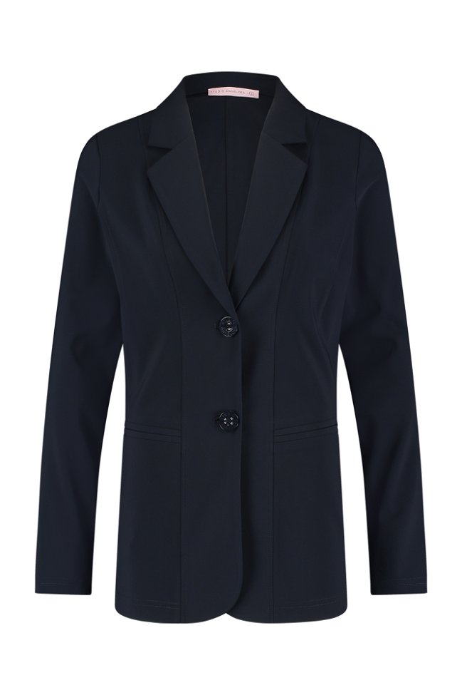 STUDIO ANNELOES Jody midi blazer donkerblauw